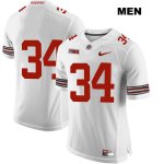 Men's NCAA Ohio State Buckeyes Owen Fankhauser #34 College Stitched No Name Authentic Nike White Football Jersey ZX20E20JZ